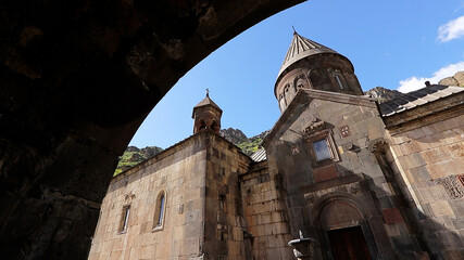 The historical and world heritage Monastery of Geghard in Armenia.