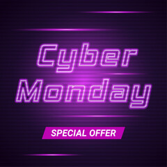 Cyber Monday special offer banner, social media post template