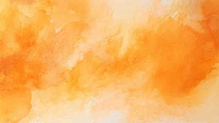 Fotobehang Abstract orange watercolor background. Orange water color splash texture. Grunge watercolour illustration © AminaDesign