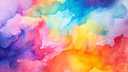 Foto op Plexiglas Abstract pastel watercolor background. Rainbow watercolour pattern. Abstract water color texture. Watercolor pastel splash. Summer watercolour vector background © AminaDesign