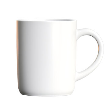 11oz white ceramic mug isolated on transparent background PNG