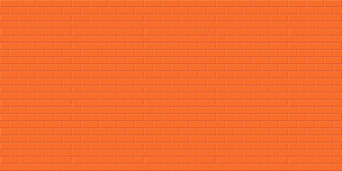 Orange brick wall background, Abstract geometric seamless pattern design, Vector illustration
