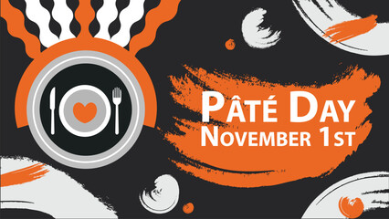 Pâté Day vector banner design. Happy Pâté Day modern minimal graphic poster illustration.