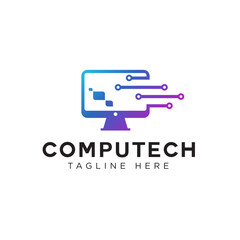 Technology computer logo, tagline logo, internet logo, etc.