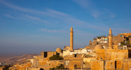 Ancient and stone houses of Old Mardin (Eski Mardin) with Mardin Castle, Located South Eastern of...