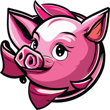 Pink pig head vector image file type 2
