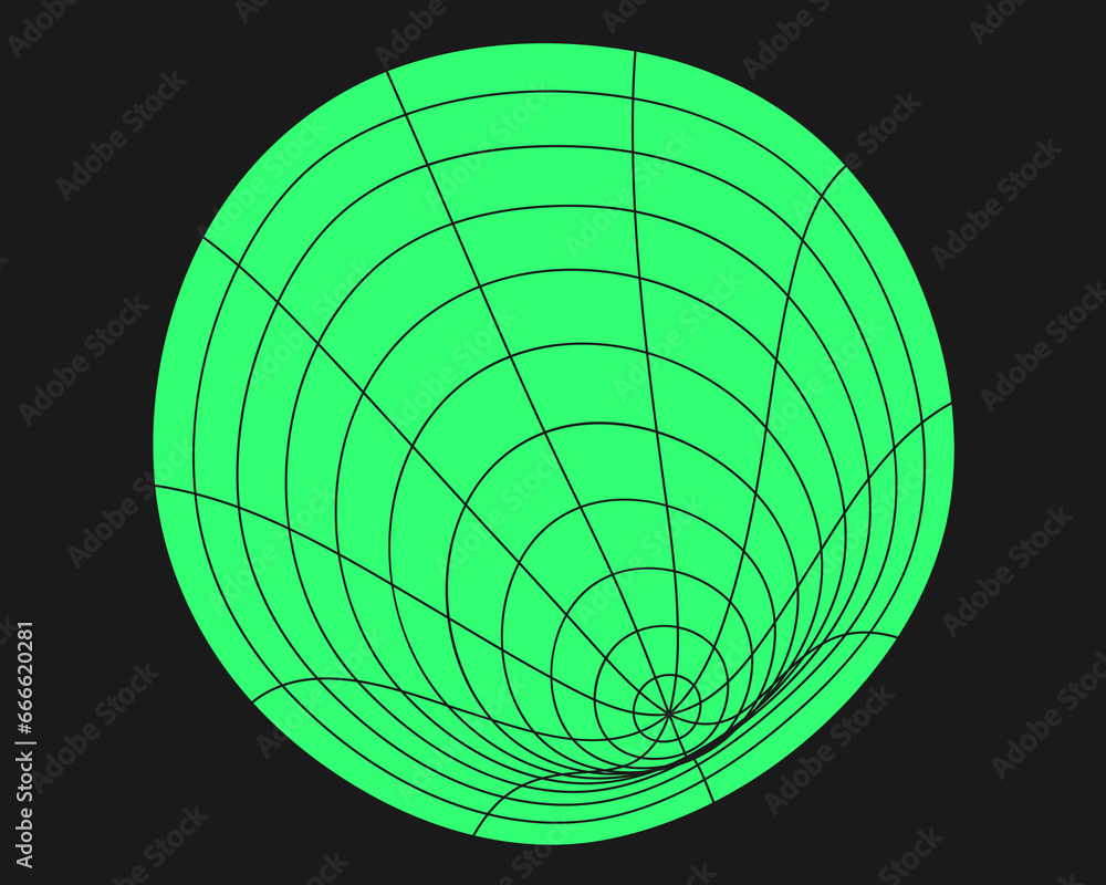 Poster cyber geometry y2k element. cyberpunk shape. isolated style on black background. vector trendy illus