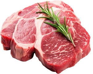 Delicious Tasty fresh Raw Steak cut off, beef, meat, Pork, rosemary, PNG, Transparent, isolate.