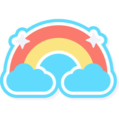 Vector Icon Rainbow, Weather, Nature, Cultures, Spectrum, Weather