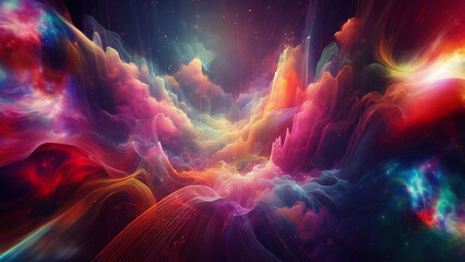 Cosmic Dreamscape, AI generated illustration abstract