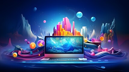 abstract colorfully design of web interface design