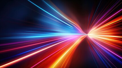 Speedy motion blur creating flashy pattern of gold straight lines