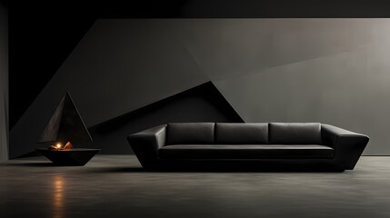 Modern furniture, sofas, armchairs, space for relaxation - light dark themes created with generative AI technology