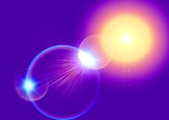 Bright light effect with beams and highlights shine with purple light . Modern design template for posters, ad banners, brochures, flyers, covers, websites.