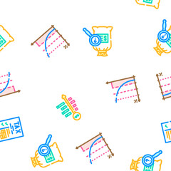 accountant professional tax vector seamless pattern thin line illustration