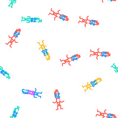 pen character pencil school vector seamless pattern thin line illustration