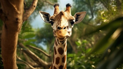 Naklejka premium Giraffe in Bangkok s Safari World Zoo