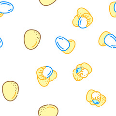 egg food healthy fresh vector seamless pattern thin line illustration