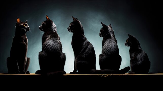 Enchanting poses of seated cats showcasing their elegance