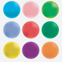 set of colorful glossy spheres, set of colorful glossy circles set of buttons