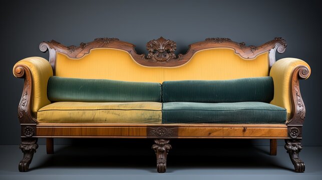 Fully restored antique Biedermeier style sofa showcased in a single photo