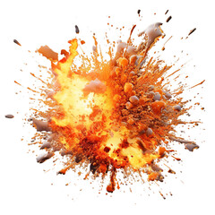 Explosion with sparks isolated on transparent background, Generative ai.