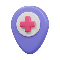 Fototapeta premium Hospital Location 3D Icon