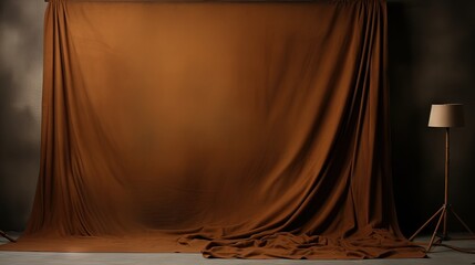 Dark brown painted canvas or muslin cloth backdrop suitable for portraits products and concepts with a design that is darker towards the edges - obrazy, fototapety, plakaty