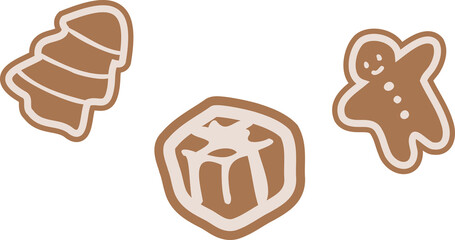 Christmas gingerbread cookie decoration illustration