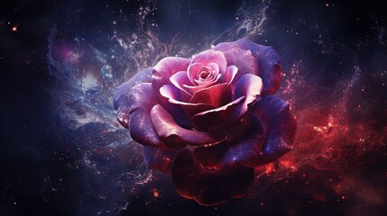 Galactic depiction of a flower consumed in the cosmos