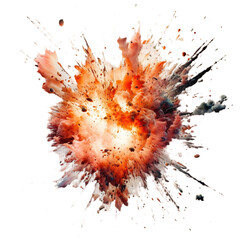 Explosion with sparks isolated on transparent background, Generative ai. - obrazy, fototapety, plakaty