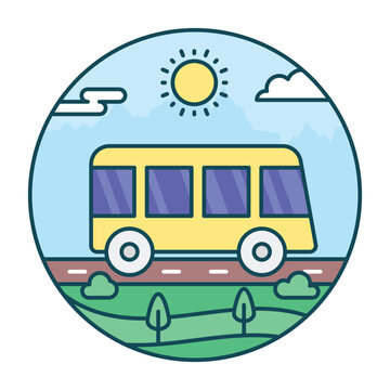 Travelling Outline color icon