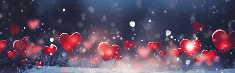 Red Hearts Snow Header