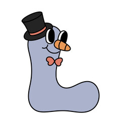 Letter L cute  60s 70s groovy retro vintage smiley snowman letter font  winter alphabet christmas xmas festive