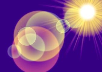 Bright light effect with beams and highlights shine with purple light . Modern design template for posters, ad banners, brochures, flyers, covers, websites.