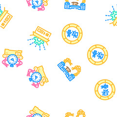 manufacturing factory production vector seamless pattern thin line illustration