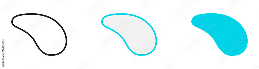 Aufkleber liquid abstract shape set. blob in minimal geometric form collection. curvy wavy elements for modern