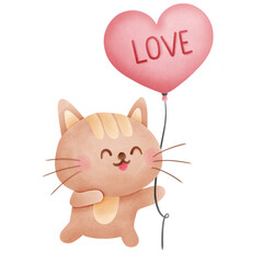 Valentine and the couple cat in love