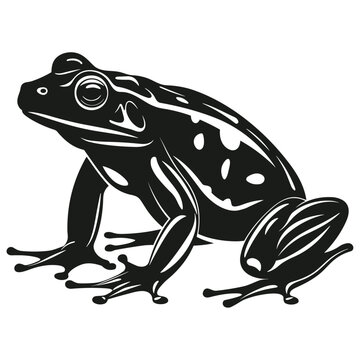 Frog icon, Frog Black logo, Frog silhouette, white background Ai generated