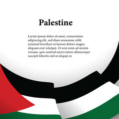 Palestine textile waving flag ribbon with people holding Palestine Flags, peace, independence day, Banner Template Background