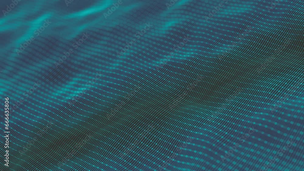 Poster abstract minimal mesh waving background/ 4k animation of an abstract fractal background with mesh su