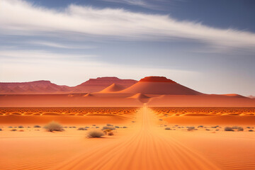 Fototapeta na wymiar Desert in orange and yellow colors, Ai