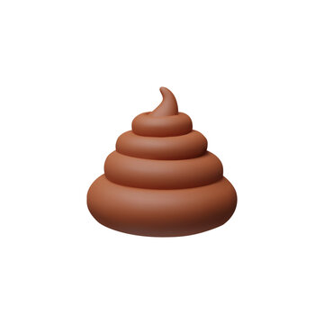 3D Pile of Shit. Render Stinking Poo Icon. Smelling Fecal. Vector illustration about Cartoon stool in plasticine style. Pet animal Excrement, Crap, turd. Toilet realistic brown symbol.