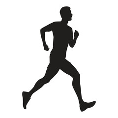 Running man silhouette. Vector illustration isolated on white background