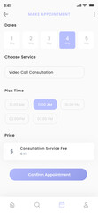 Naklejka premium Online Doctor and Nurse Health Consultation, Hospital and Clinic Appointment App UI Kit Template