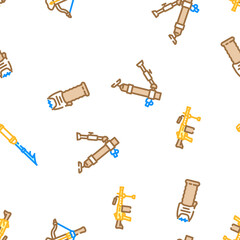 weapon war gun military vector seamless pattern thin line illustration