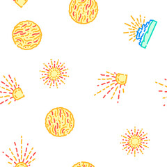sun summer sunlight light vector seamless pattern thin line illustration