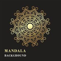 Luxury ornamental mandala background in golden color