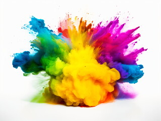 Fototapeta na wymiar Colorful Powder Explosion: Burst of Vibrant Pigments