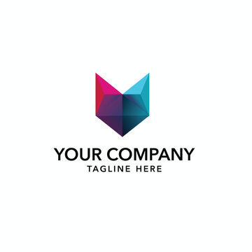 fox polygon color business logo